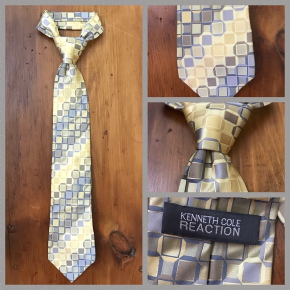 Kenneth Cole Reaction Other - ✨3/$12✨ Men’s Kenneth Cole Reaction Yellow & Grey Tie